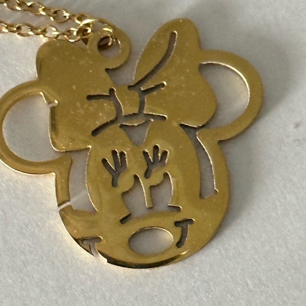 Minnie Mouse Gold Tone Necklace